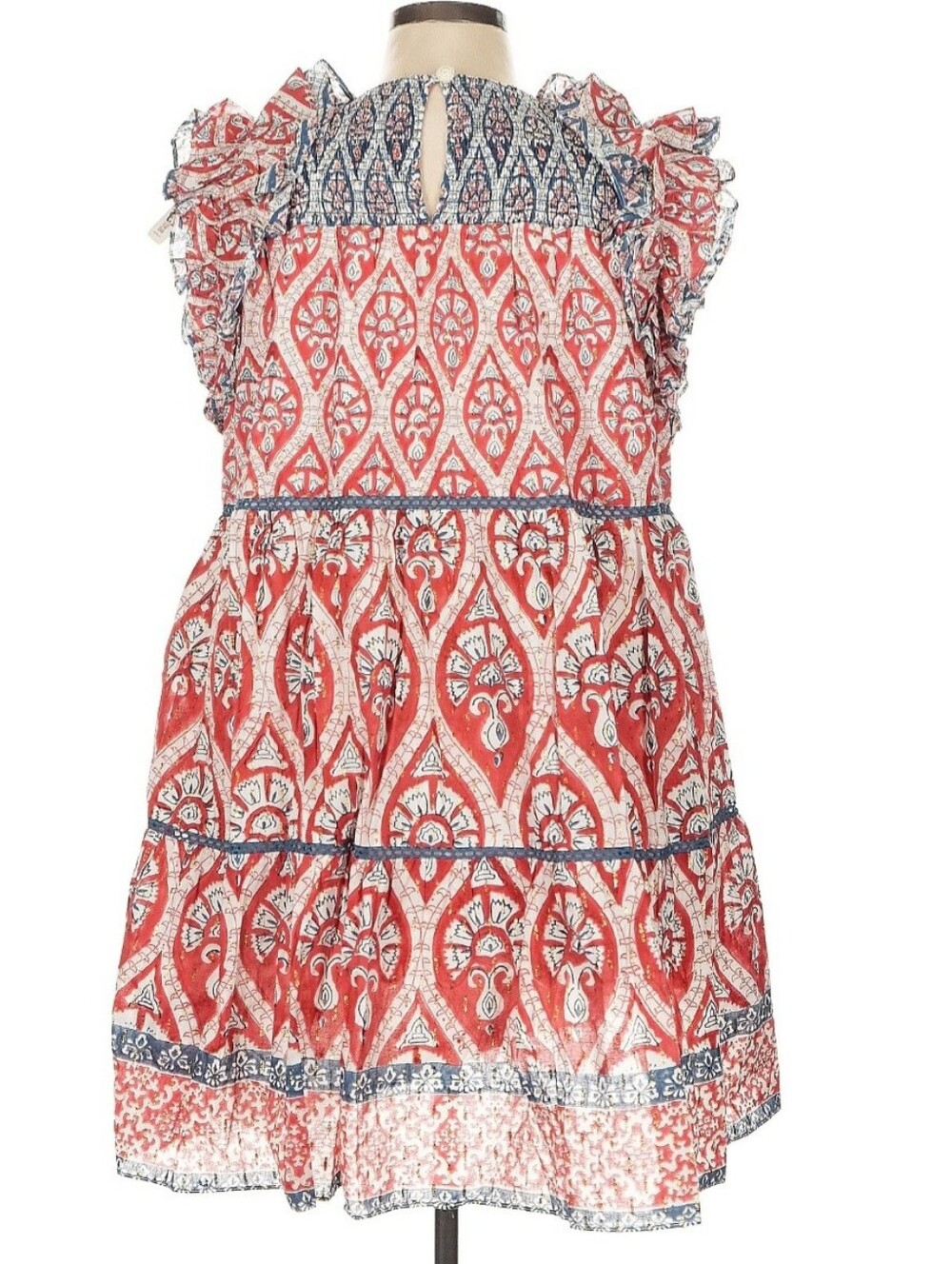 Ash & Eden Red and Blue Boho Dress with Metallic Accents | Size XL - NWT - Picture 3 of 6